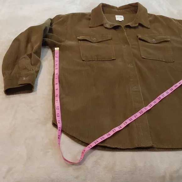Kensie Jeans Green Button Down Corduroy Over Shirt Jacket Mens Size L - Picture 5 of 13